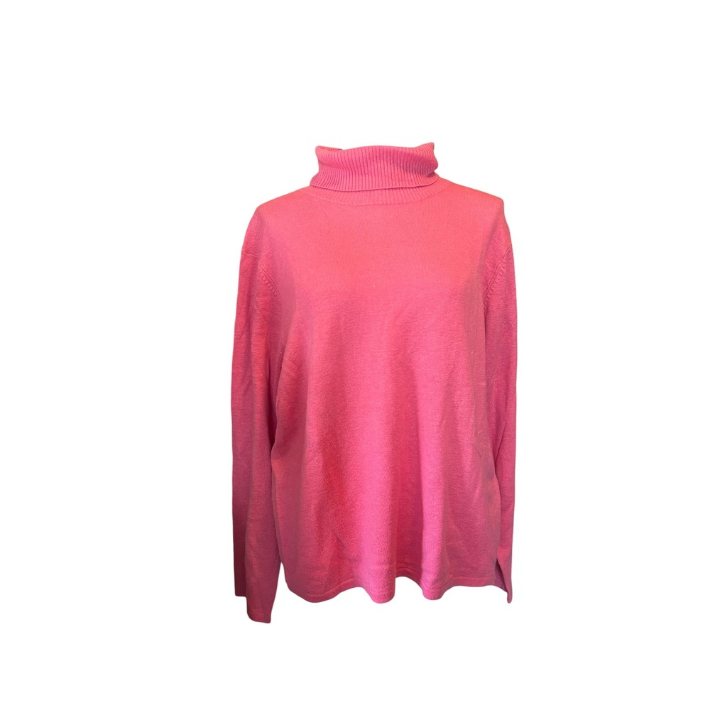 Drapers & Damons Pink 100% Cashmere Turtleneck Sweater Womens XL Long Sleeve